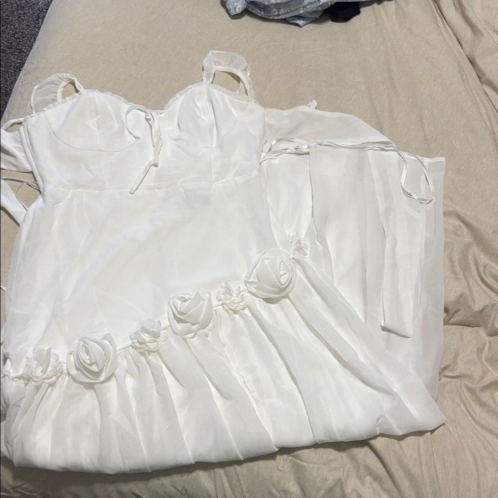 Lulu's Elegant Ivory Dress
